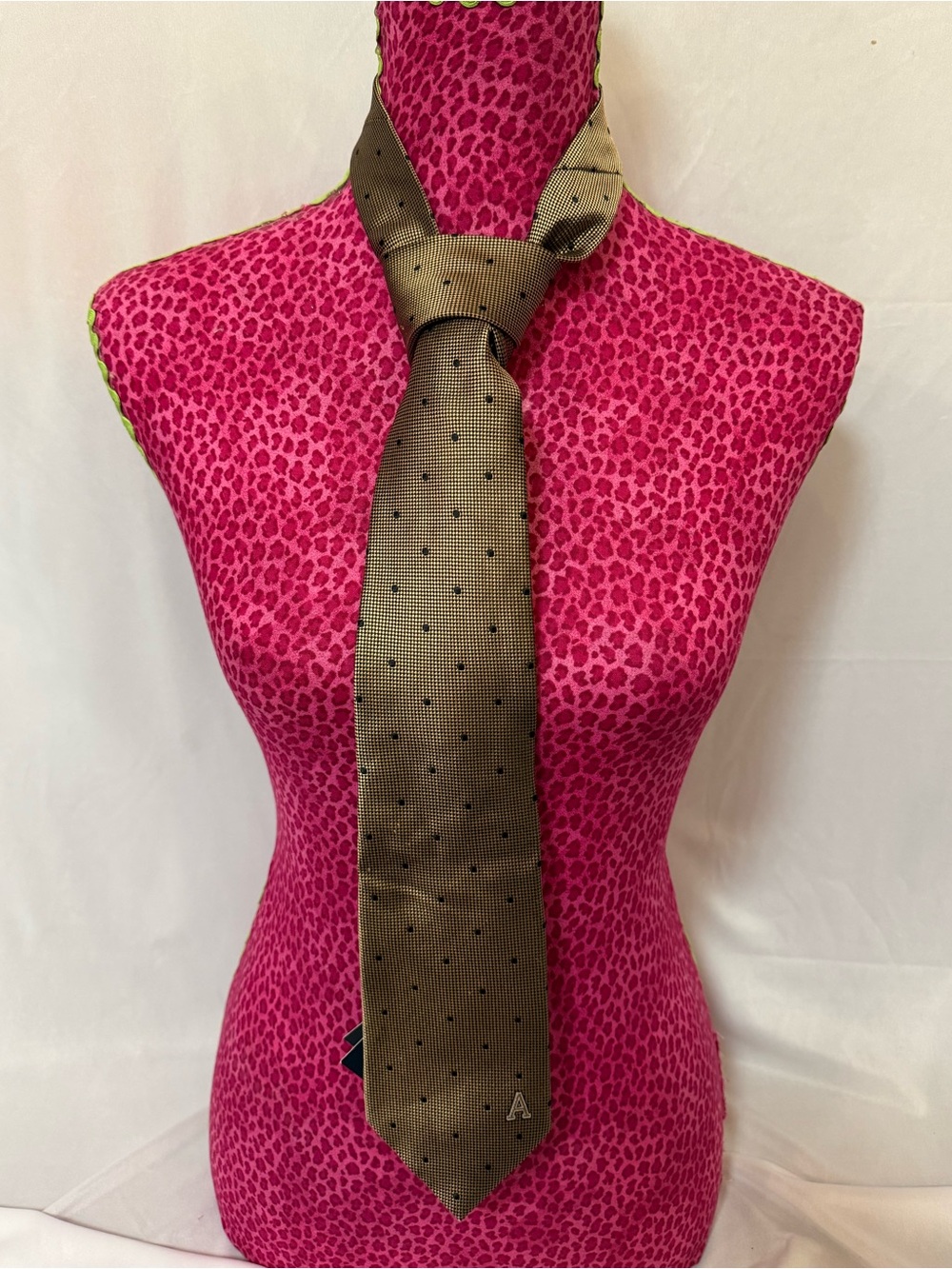 Brooks Brothers Dark Gold Polka Dot Silk Tie